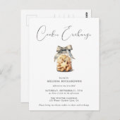 Eleganter Chic Modern Cookie Exchange Einladung Postkarte (Vorne/Hinten)