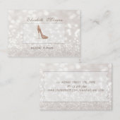 Eleganter Chic Modern Glittery Bokeh, High Heel Visitenkarte (Vorne/Hinten)