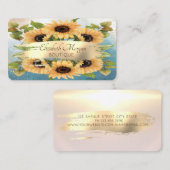 Eleganter Chic Modern,Goldrausch Stroke,Sonnenblum Visitenkarte (Vorne/Hinten)