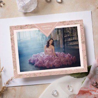 Eleganter Chic Modern Texture Spanish Mis XV Años Einladung