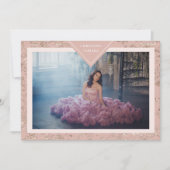 Eleganter Chic Modern Texture Spanish Mis XV Años Einladung (Vorderseite)