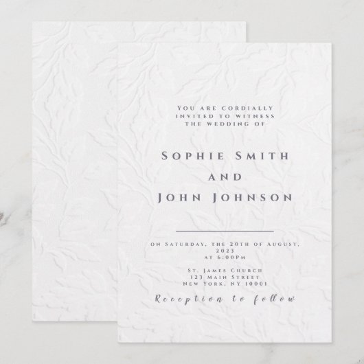 Eleganter Chic & Modern Wedding Einladung (Vorne/Hinten)