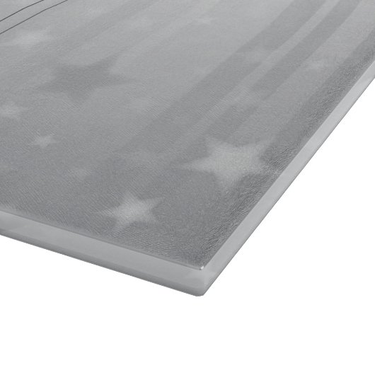 Eleganter Chic Modern White Gray Silver Star Schneidebrett (Ecke)