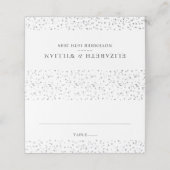 Eleganter Chic Moderne Liebe Herz Confetti Platzkarte (Außenseite Aufgefaltet)