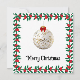 Eleganter Chic Moderner, farbenfroher Weihnachtsba Feiertagskarte