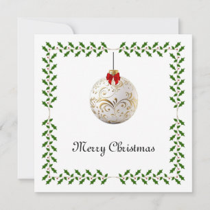 Eleganter Chic Moderner, farbenfroher Weihnachtsba Feiertagskarte