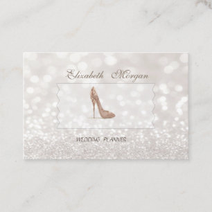 Eleganter Chic Moderner Glitter Bokeh, High Heel Visitenkarte