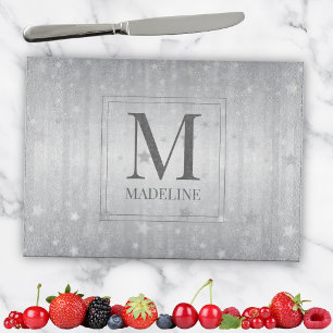 Eleganter Chic Moderner Weiß Grau Silber Sterne Schneidebrett