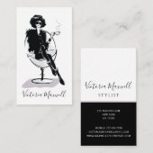 Eleganter Chic modische stilvolle Frauen Vertikal Visitenkarte (Vorne/Hinten)