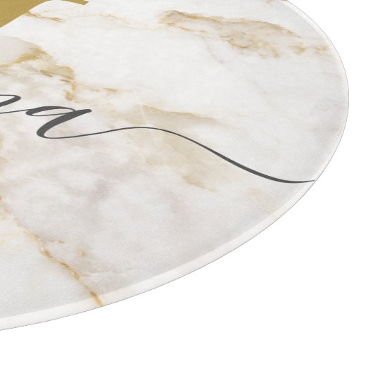 Eleganter Chic Monogram-Marmor-Look Custom Schneidebrett (Ecke)