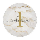 Eleganter Chic Monogram-Marmor-Look Custom Schneidebrett (Vorderseite)