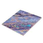 Eleganter Chic Opal Marble Lila Rose Gold Glitzer Fliese (Seite)