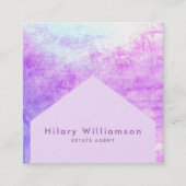 Eleganter Chic Pastel Lila Lilac Anwesen Agent Quadratische Visitenkarte (Vorderseite)