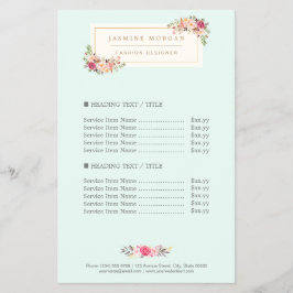 Eleganter Chic Pastel Watercolor Blumenpreis Flyer