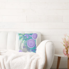 Eleganter Chic Periwinkle Floral Kissen