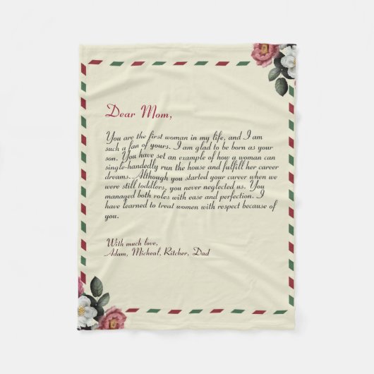 Eleganter Chic Personalisierter Liebe Handgeschrie Fleecedecke (Vorderseite)