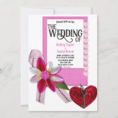 Eleganter Chic Pink Blühe formale romantische Hoch Einladung (Vorderseite)