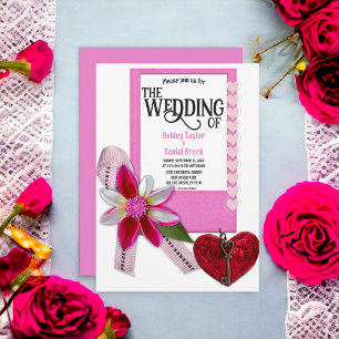 Eleganter Chic Pink Blühe formale romantische Hoch Einladung