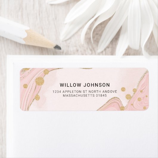 Eleganter Chic Pink Gold Glitzer Marmoransichten (Insitu)