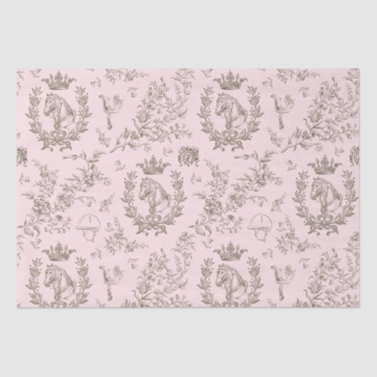 Eleganter Chic Pink Rosa Reitstall Seidenpapier (Vorderseite)