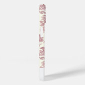 Eleganter Chic Pink Rosa Toile Name Case-Mate iPhone Hülle (Rückseite / Rechts)
