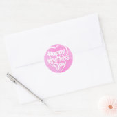 Eleganter Chic Pink und White Happy Mother Day Runder Aufkleber (Umschlag)