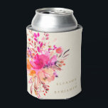 Eleganter Chic Pink Watercolor Blumenzelt Dosenkühler<br><div class="desc">Personalisiertes,  modernes,  rosafarbenes Aquarell Elegantes Hochzeitskonzept</div>