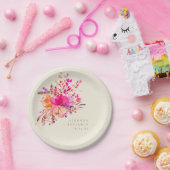 Eleganter Chic Pink Watercolor Blumenzelt Pappteller (Party)