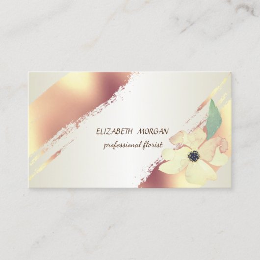 Eleganter Chic , Pinselstrich, Blume Visitenkarte (Vorderseite)
