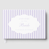 Eleganter Chic Preppy-Lavendel-Buchstaben an die B Gästebuch (Vorderseite)