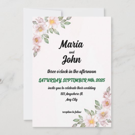 Eleganter Chic Romantic Minimalistisch Classic Pin Einladung (Vorderseite)