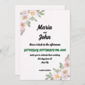 Eleganter Chic Romantic Minimalistisch Classic Pin Einladung (Vorne/Hinten)