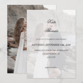 Eleganter Chic Romantischer Minimalistischer Klass Einladung (Vorne/Hinten)