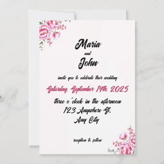 Eleganter Chic Romantischer Minimalistischer klass Einladung (Vorderseite)