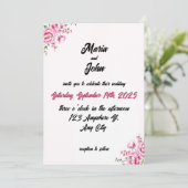 Eleganter Chic Romantischer Minimalistischer klass Einladung (Stehend Vorderseite)