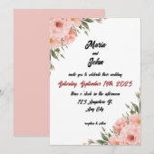 Eleganter Chic Romantischer Minimalistischer klass Einladung (Vorne/Hinten)