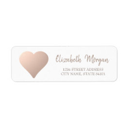 Eleganter Chic, Rose Gold Heart, White Address Lab