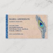 Eleganter Chic Rustic Burlap Blue Indian Peak Visitenkarte (Rückseite)