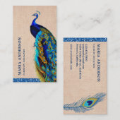 Eleganter Chic Rustic Burlap Blue Indian Peak Visitenkarte (Vorne/Hinten)