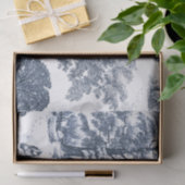 Eleganter Chic Rustic Horses Blue White Toile Seidenpapier (Geschenk)