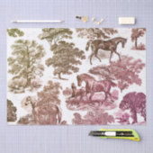 Eleganter Chic Rustikale Pferde Braun Lila Städtch Seidenpapier (Handwerk)