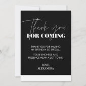 Eleganter Chic Schwarz-weiß Dankeskarte (Vorderseite)