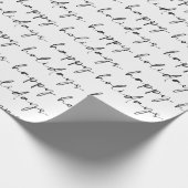 Eleganter Chic Schwarz-weiß Lettering Happy Holida Geschenkpapier (Ecke)