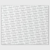 Eleganter Chic Schwarz-weiß Minimalistisch Happy H Geschenkpapier (Flach)