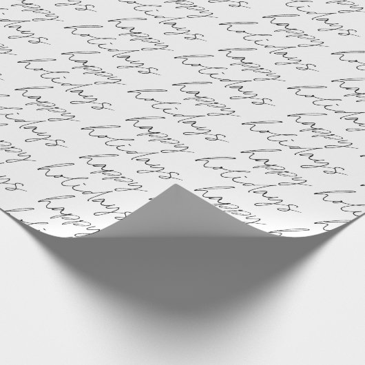 Eleganter Chic Schwarz-weiß Minimalistisch Happy H Geschenkpapier (Ecke)