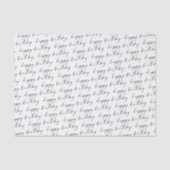 Eleganter Chic Schwarz-Weiß-Script Alles Gute zum Seidenpapier (Vorderseite)
