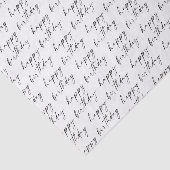 Eleganter Chic Schwarz-Weiß-Script Alles Gute zum Seidenpapier (Ausschnitt)