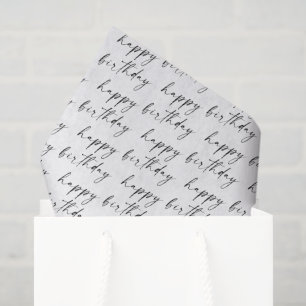 Eleganter Chic Schwarz-Weiß-Script Alles Gute zum Seidenpapier