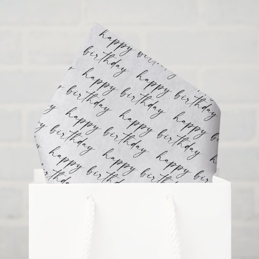 Eleganter Chic Schwarz-Weiß-Script Alles Gute zum Seidenpapier (Geschenktüte)