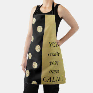 Eleganter Chic schwarze goldene Punkte - Motivatio Schürze